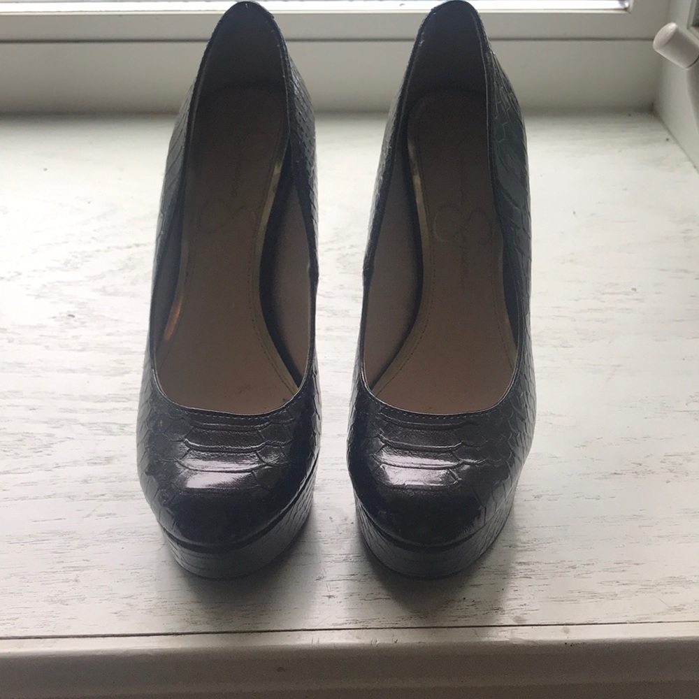 Jessica Simpson black with glitter heels